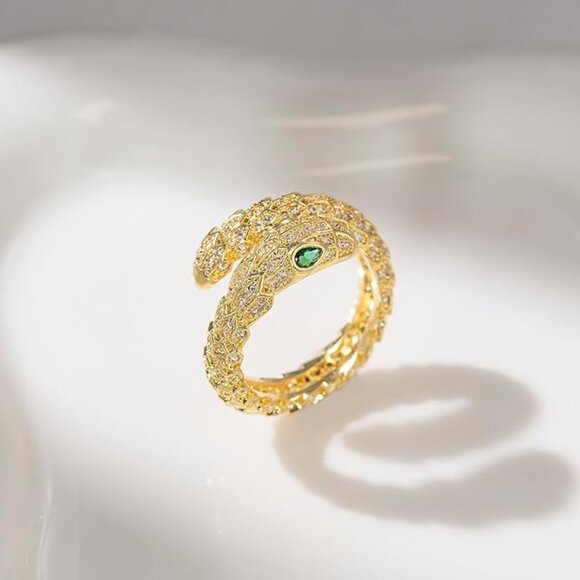 Neiman Marcus 18k Gold Plated Snake Ring - Picture 3 of 4
